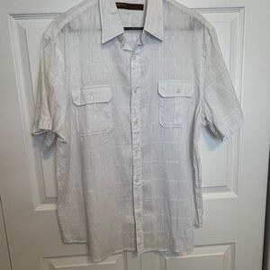 White Linen Men's Shirt